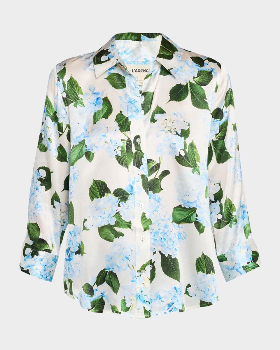 Dani Hydrangea Silk Blous